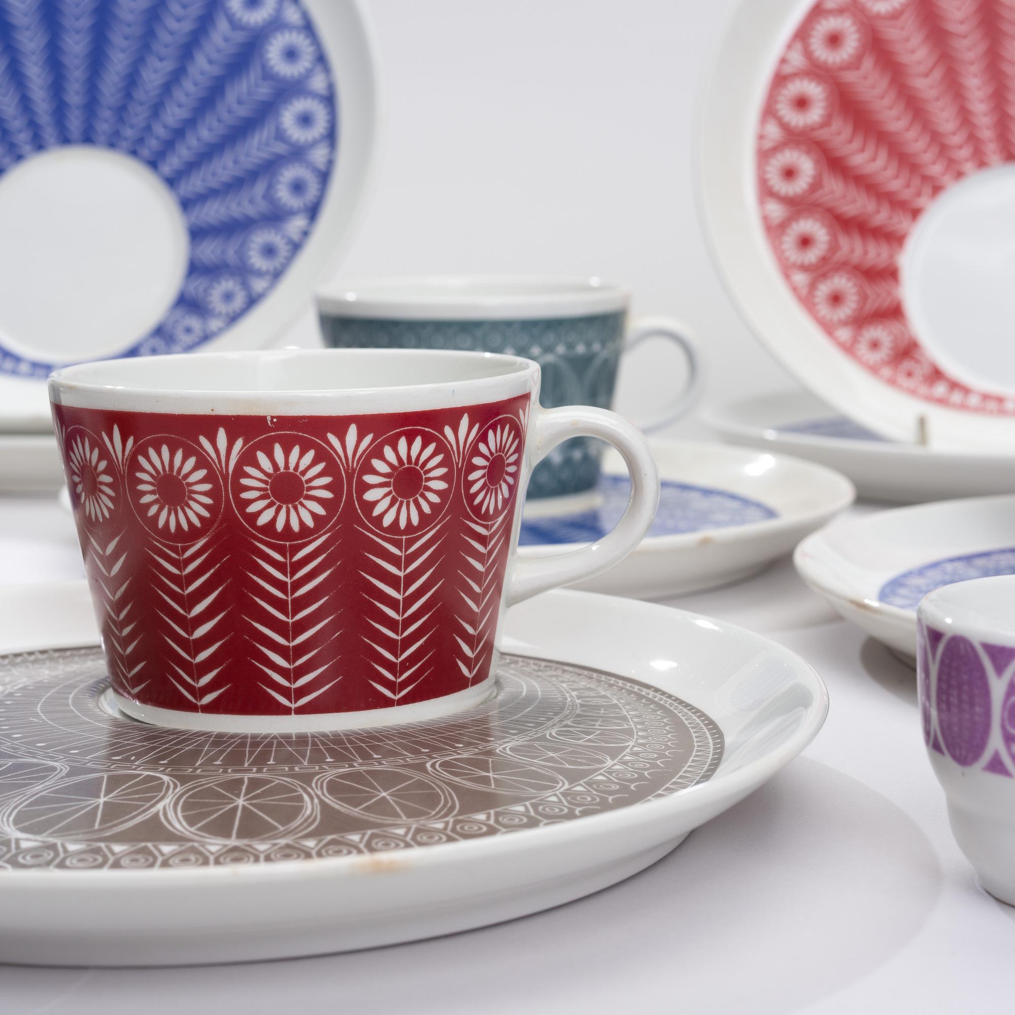SERVISDELAR, 19 st, "Pikapala-astiat" (Frukostset), Arabia 1961-66.