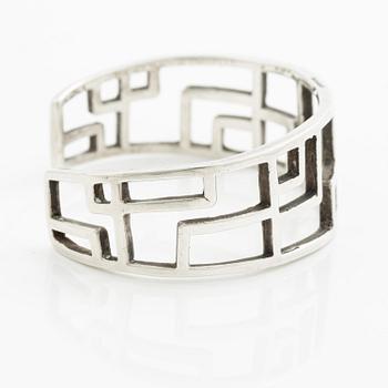 Claës E. Giertta, a ring and a bangle, silver, Stockholm 1961 and 1965.