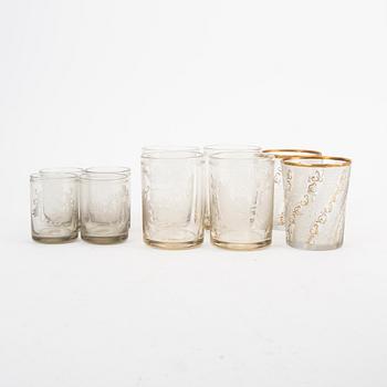 A set of 4+4+2 glasses 20th century.