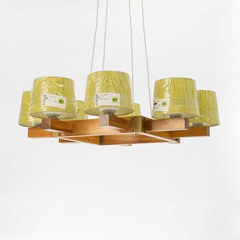 Uno & Östen Kristiansson, a pine wood ceiling lamp, Luxus, Vittsjö, Sweden.