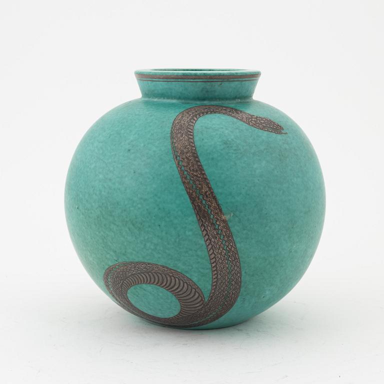 Wilhelm Kåge, a stoneware vase, 'Argenta', Gustavsberg, Sweden.