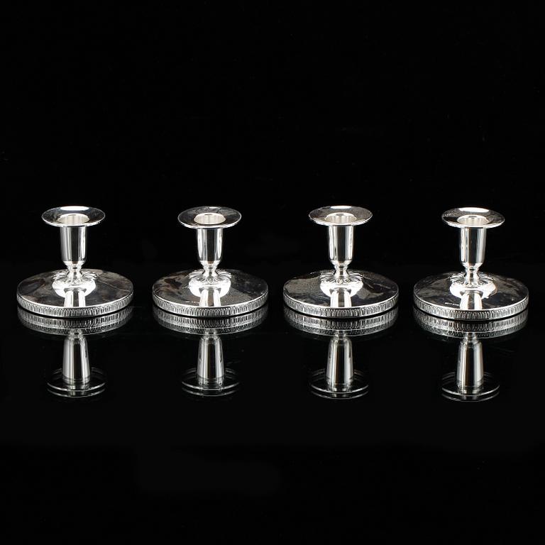 LJUSSTAKAR, 4 st, silver, K&EC, Göteborg, 1966/67.