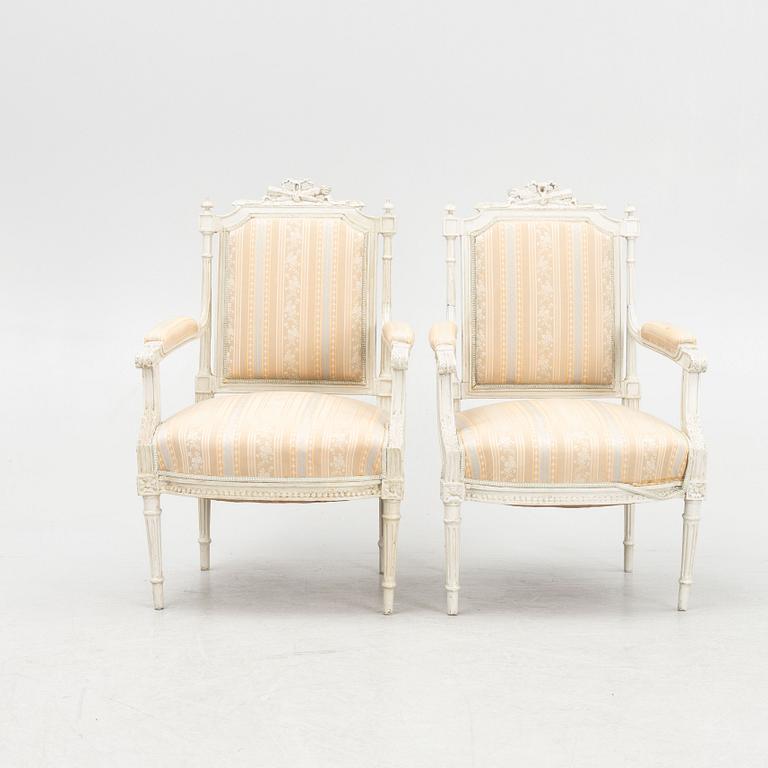 A pair of Louis XVI-style chairs, second half of the 19th century.