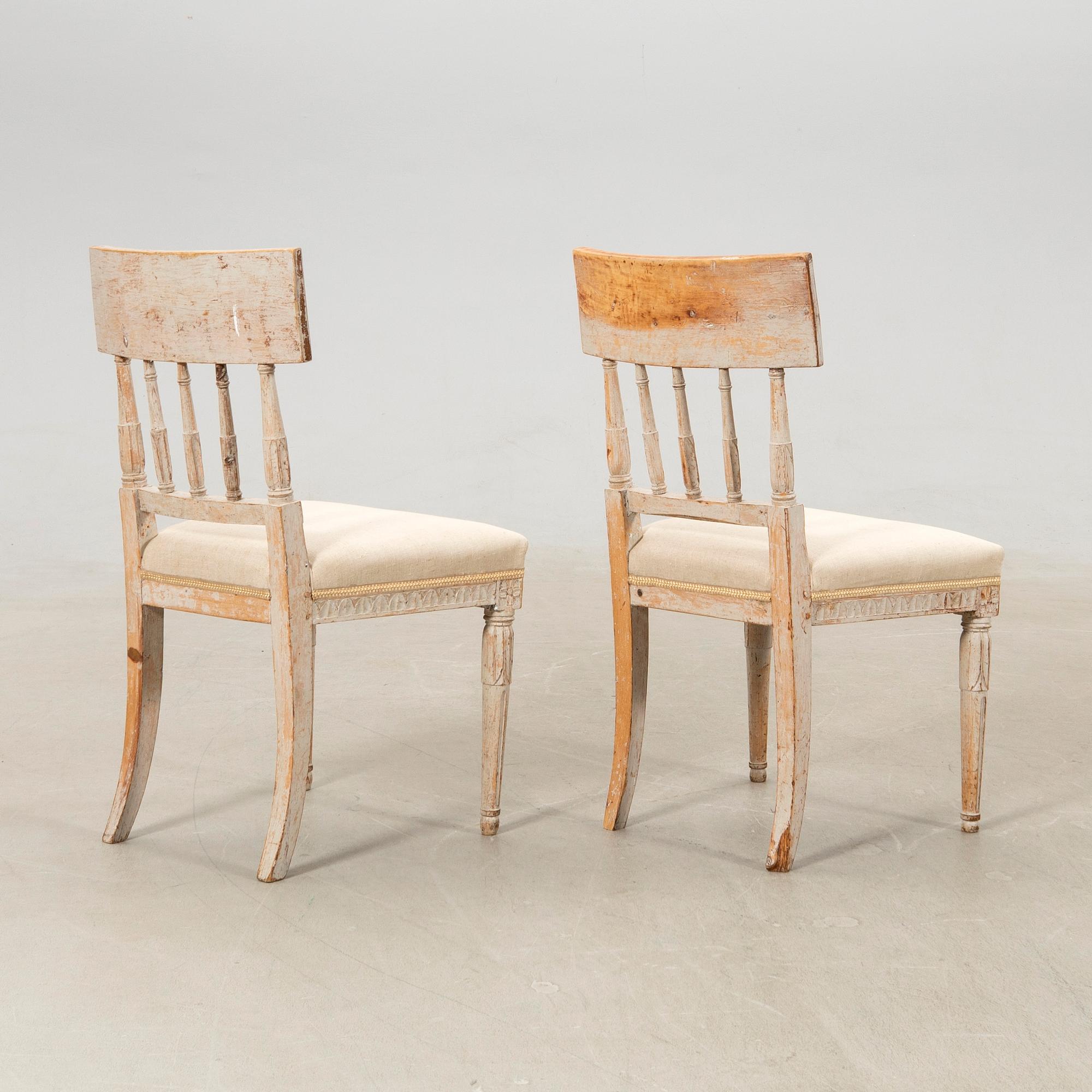 Chairs, a pair of Empire style, circa 1800.