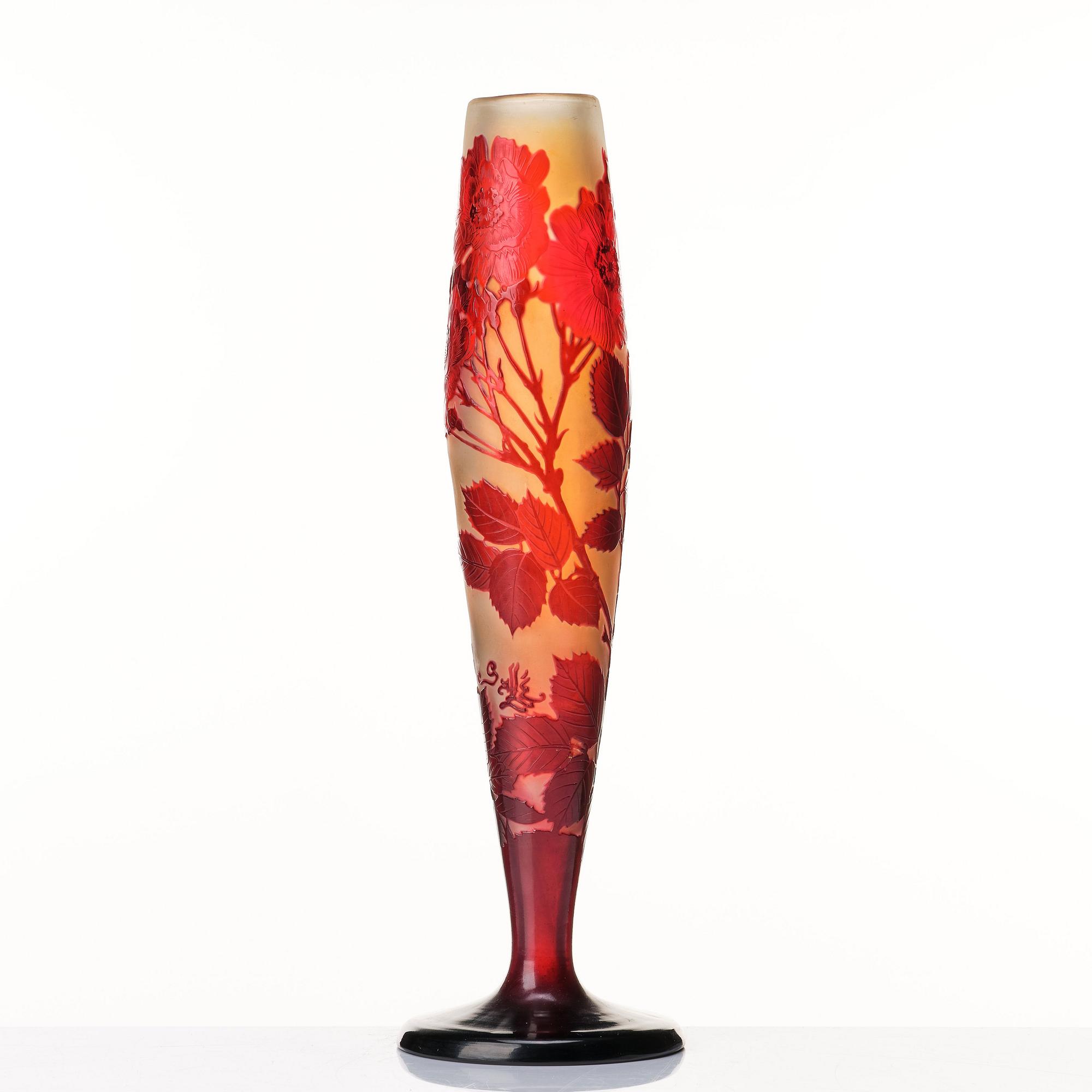 Emile Gallé, an Art Nouveau cameo glass vase, Nancy, France.