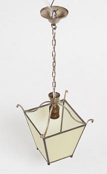 Harald Notini, pewter patinated iron Swedish Grace ceiling light. model '6401', Arvid Böhlmarks Lampfabrik 1920s-1930s.