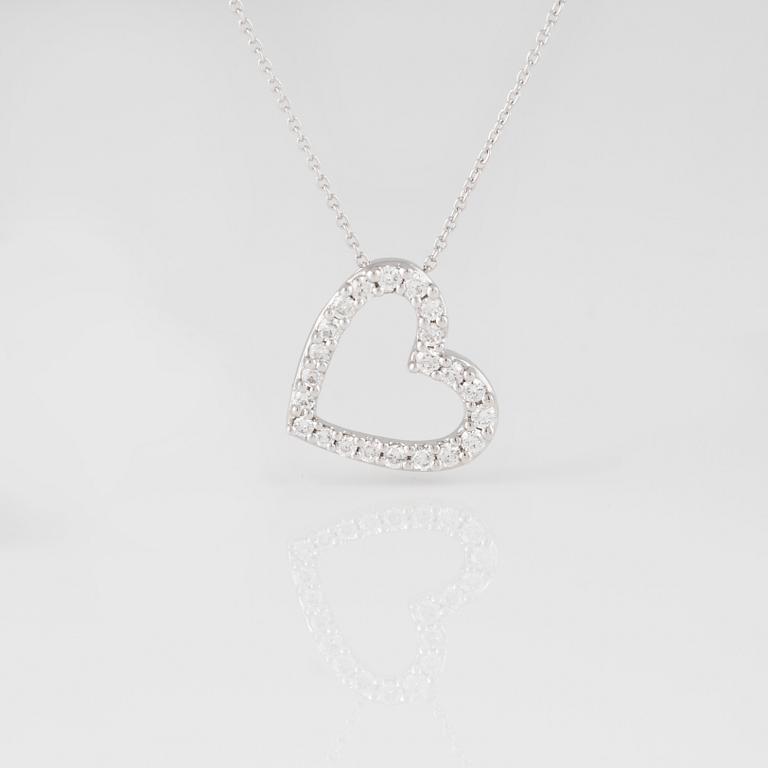 HÄNGE, 18K vitguld med briljantslipade diamanter ca 0.25 ct. Vikt 2,2 gram.