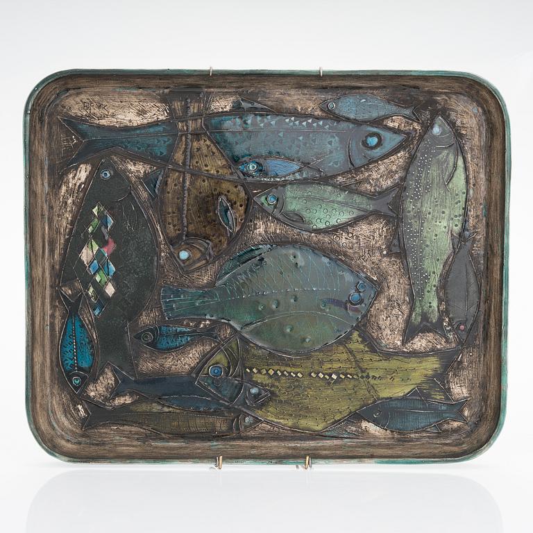 Rut Bryk, dekorationsfat, signerad Bryk Arabia.