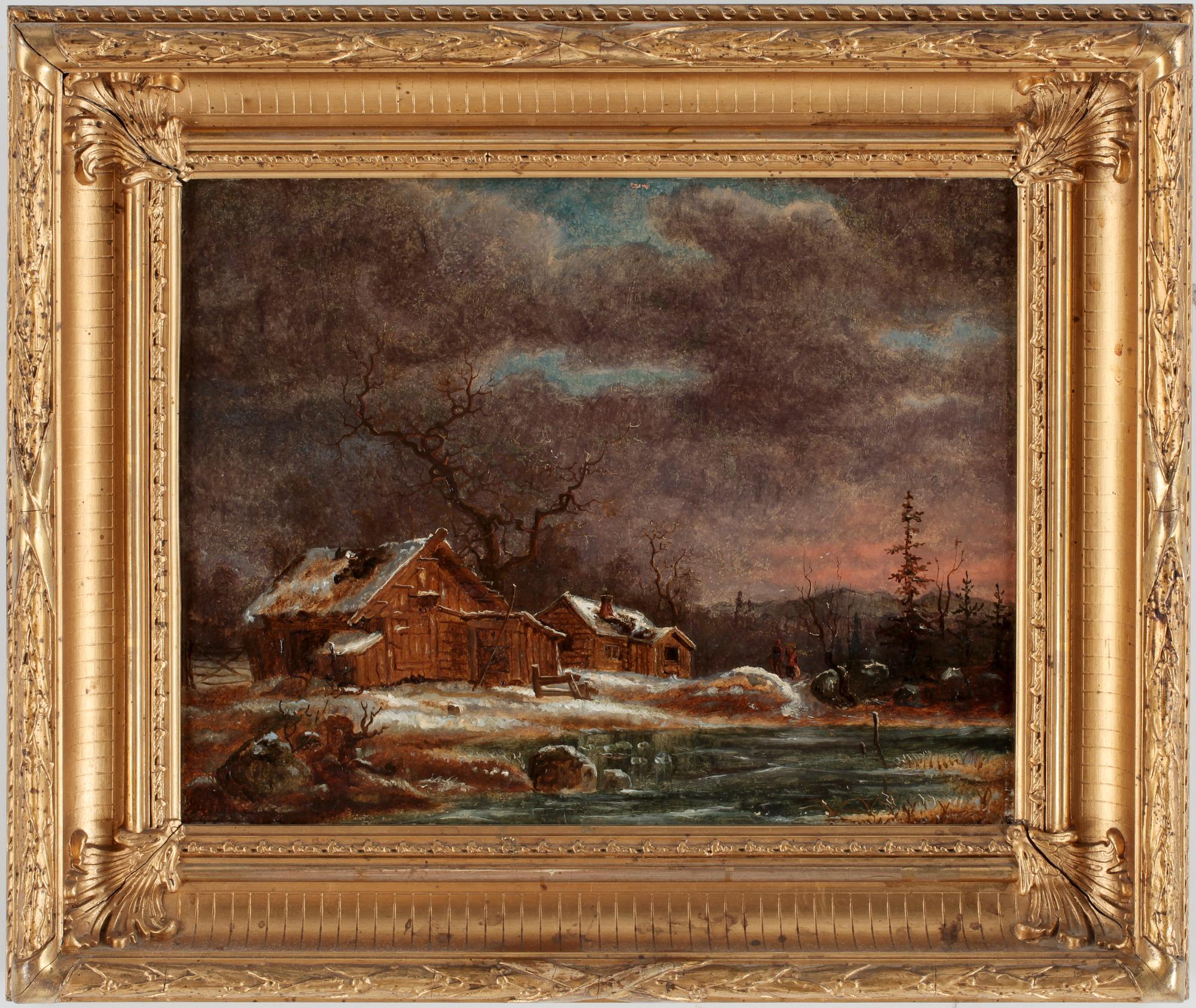 OKÄND KONSTNÄR, olja på duk på pannå, osign, 1800-tal.