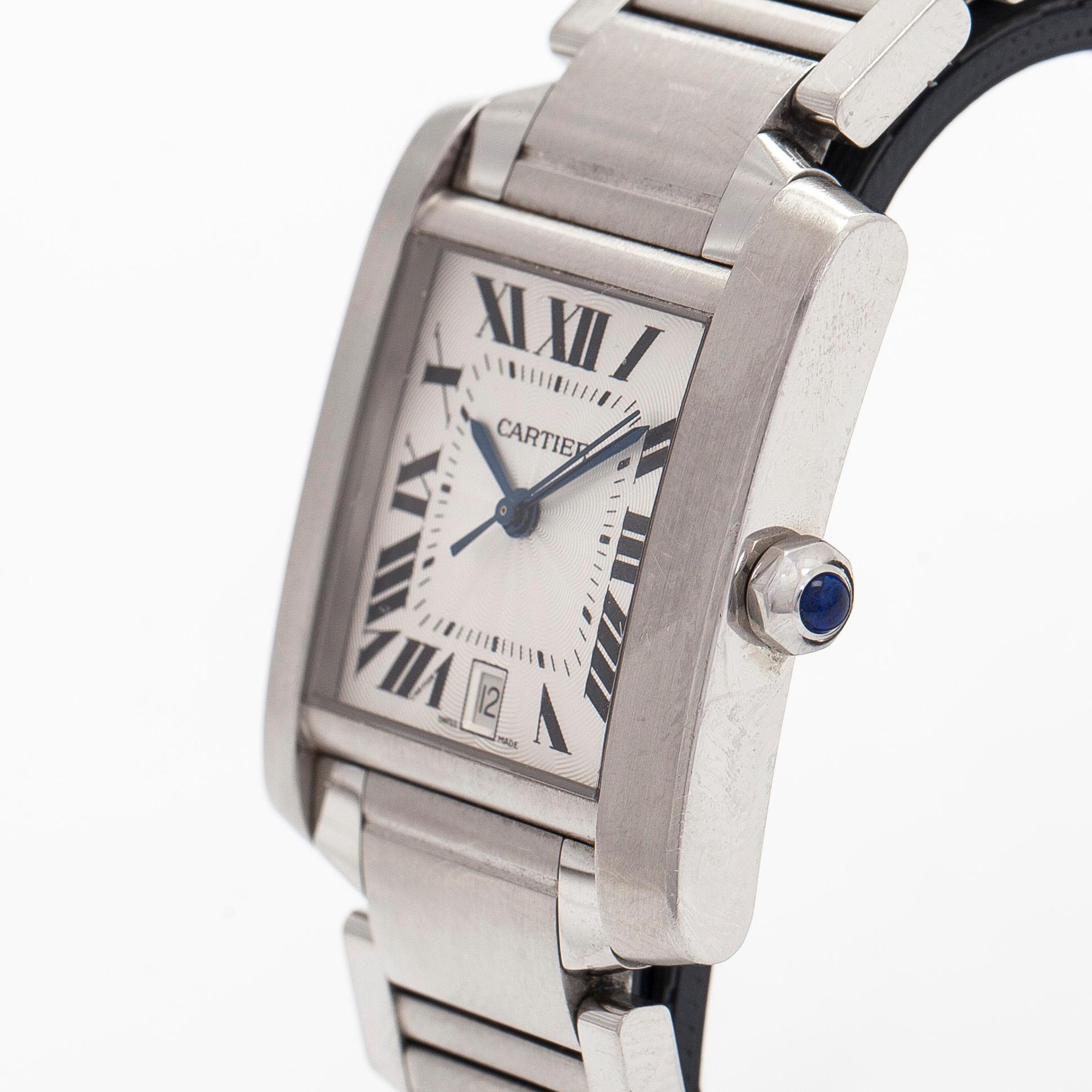 Cartier, Tank Francaise, wristwatch, 28 x 24 (32) mm, steel, automatic.