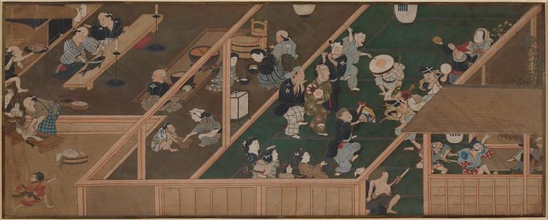 Okänd konstnär, diptyk, del av Makimono. Japan, Edo (1603-1868).