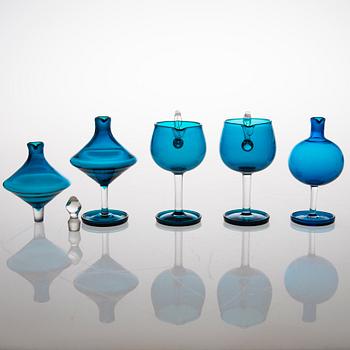 A 25 piece 'Harlekiini' glasswear for Riihimäki Glass, Finland.