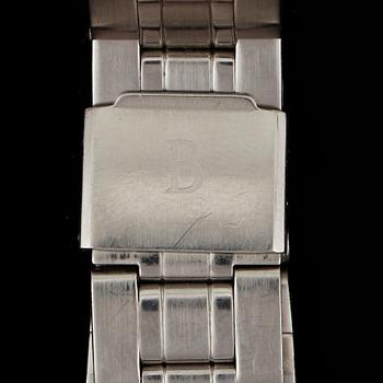 ARMBANDSUR, herr, Bucherer, stål, sent 1900-tal.