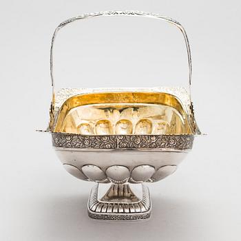 A parcel-gilt silver bread basket, maker's mark of Anton Christian Iwersen, Saint Petersburg 1830.