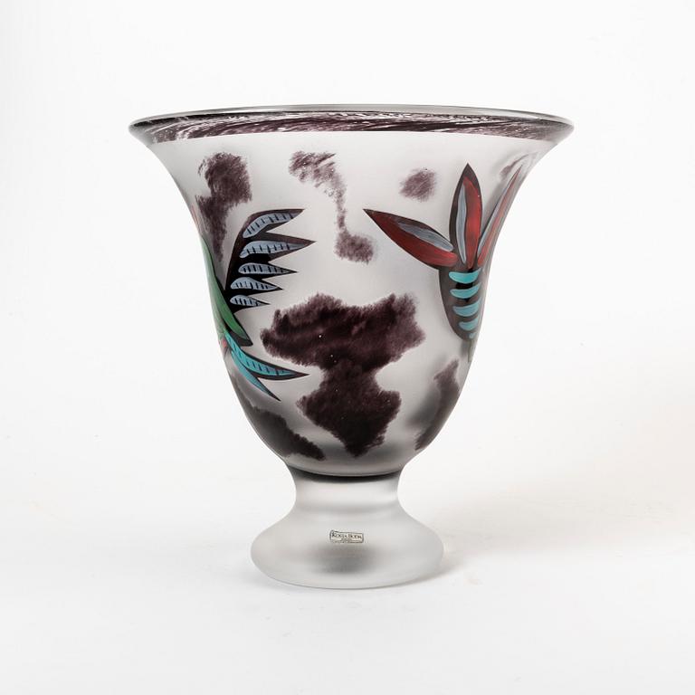 An Ulrica Hydman-Vallien signed glass bowl from Kosta Boda.