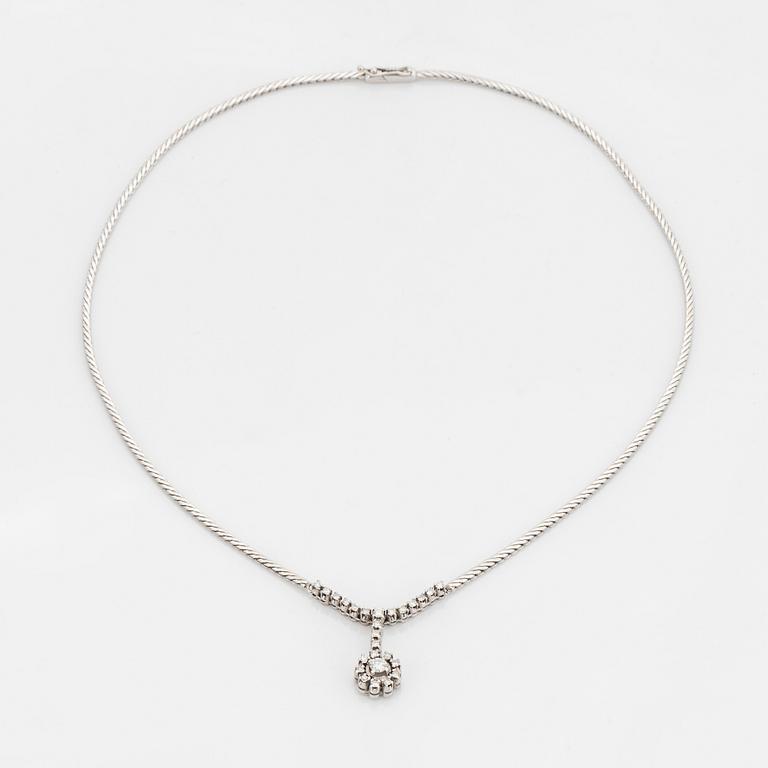 Brilliant-cut and eight-cut diamond necklace.