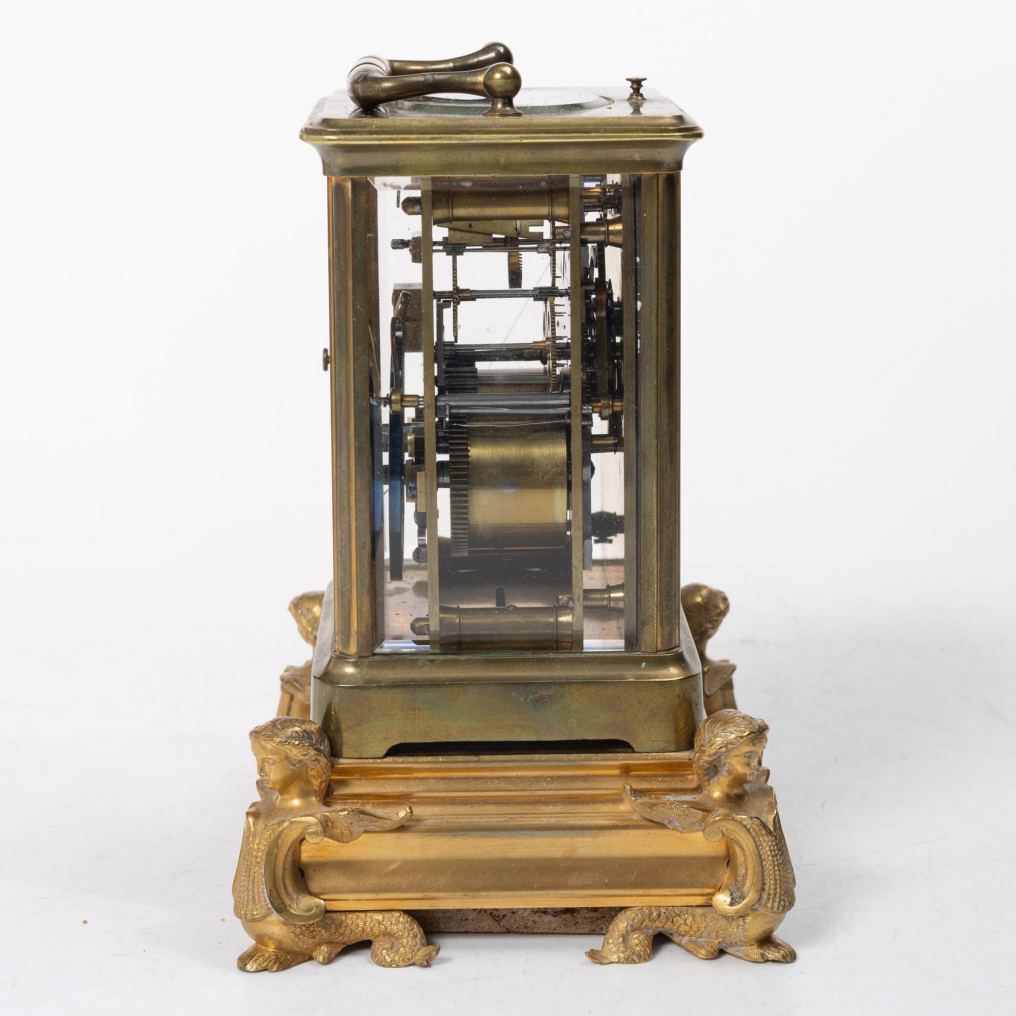 Travel clock, circa 1900.