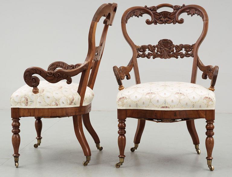 STOLAR, 6 st, nyrokoko, 1800-talets andra hälft.
