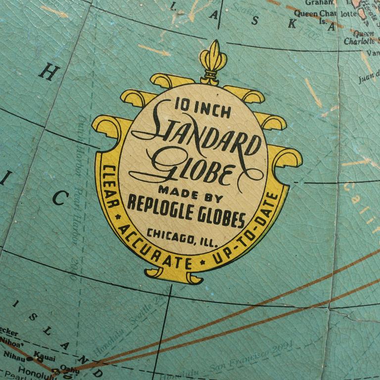 JORDGLOB, Replogle Globes, Chicago, 1900-talets första hälft.