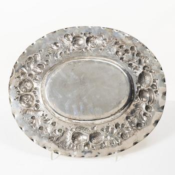 Karl Anderson, Presentation tray, silver, Baroque style, Stockholm 1918.