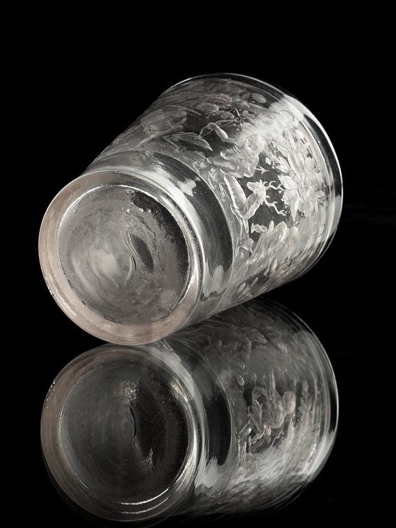BÄGARE, glas. Tyskland, 1700-tal.