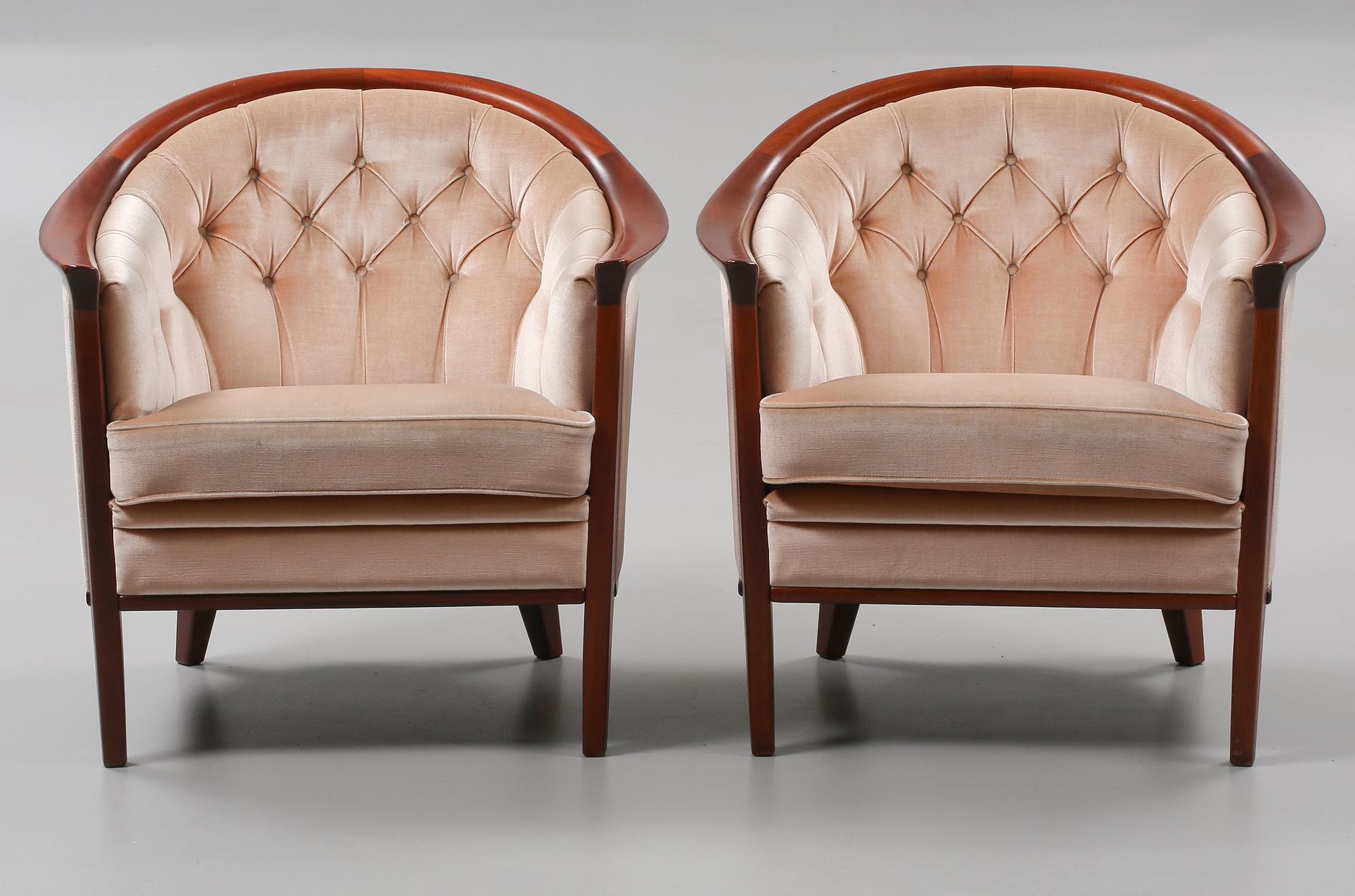 FÅTÖLJER, ett par, Bertil Fridhagen, 1900-talets andra hälft.