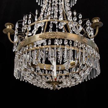 A Swedish Empire chandelier, first half of the 19th century.