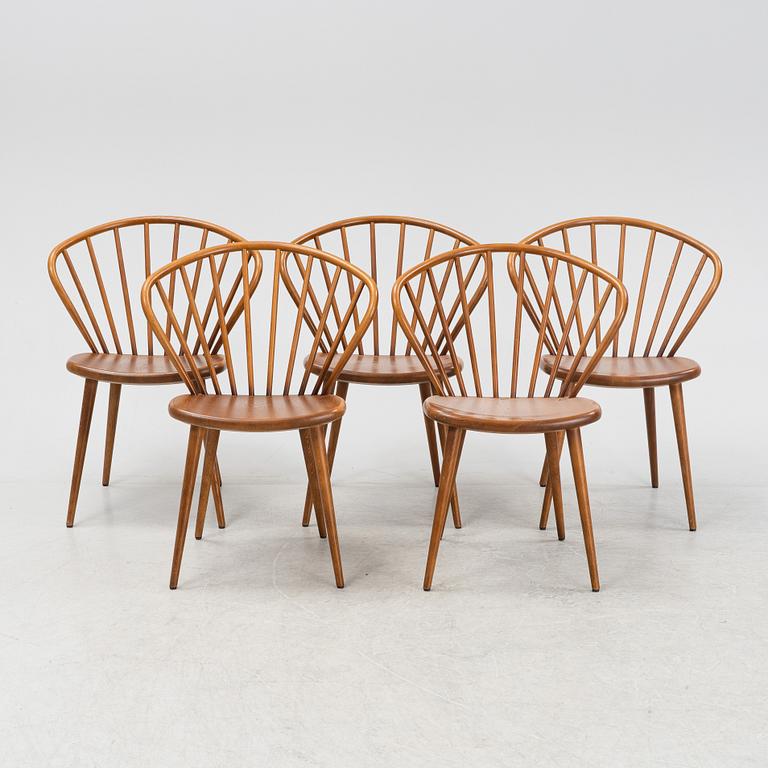 A set of five stained oak 'Miss Holly' chairs by Jonas Lindvall for Stolab, dated 2019.