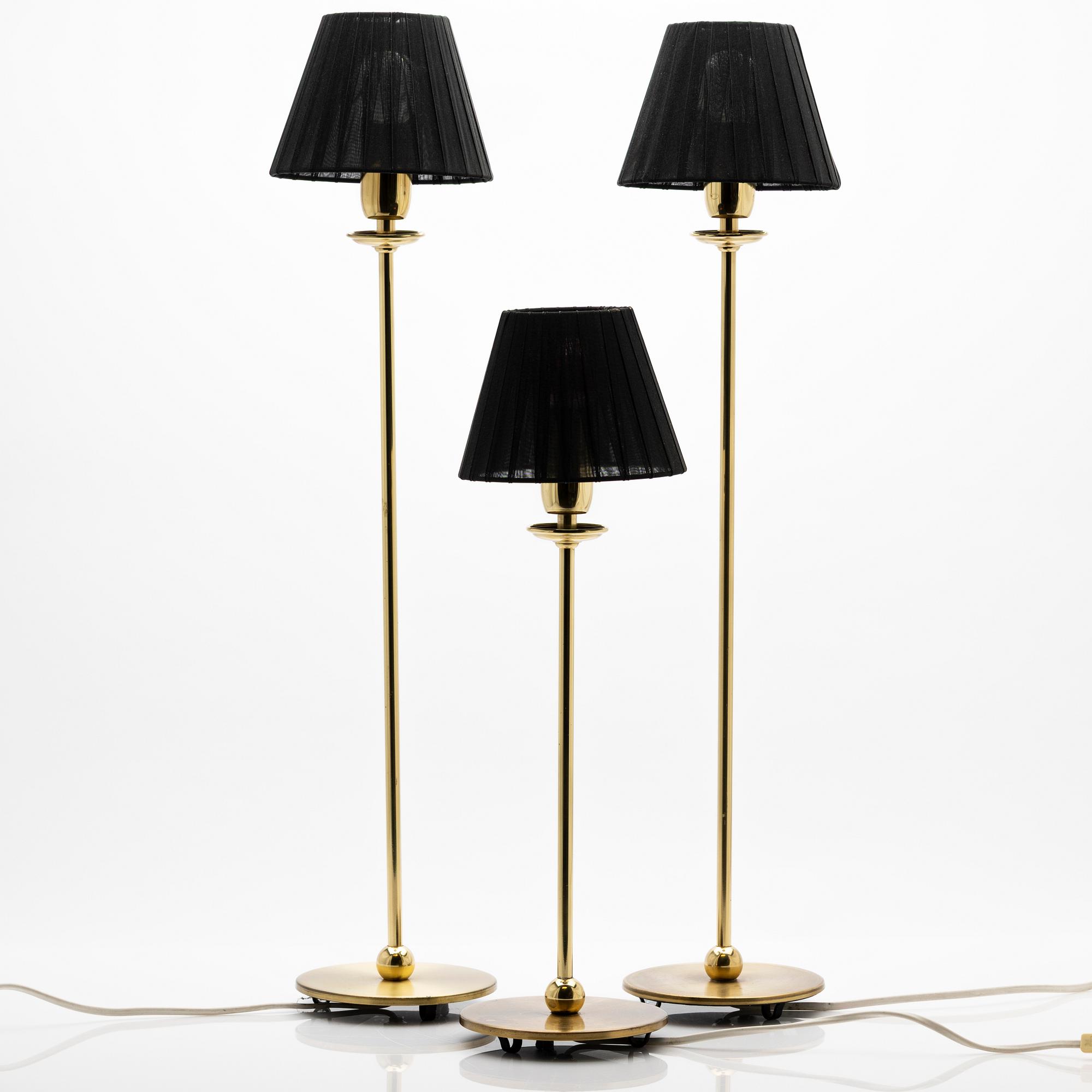 Table lamps, 3 pcs, Tyringe Konsthantverk AB, circa 2000.