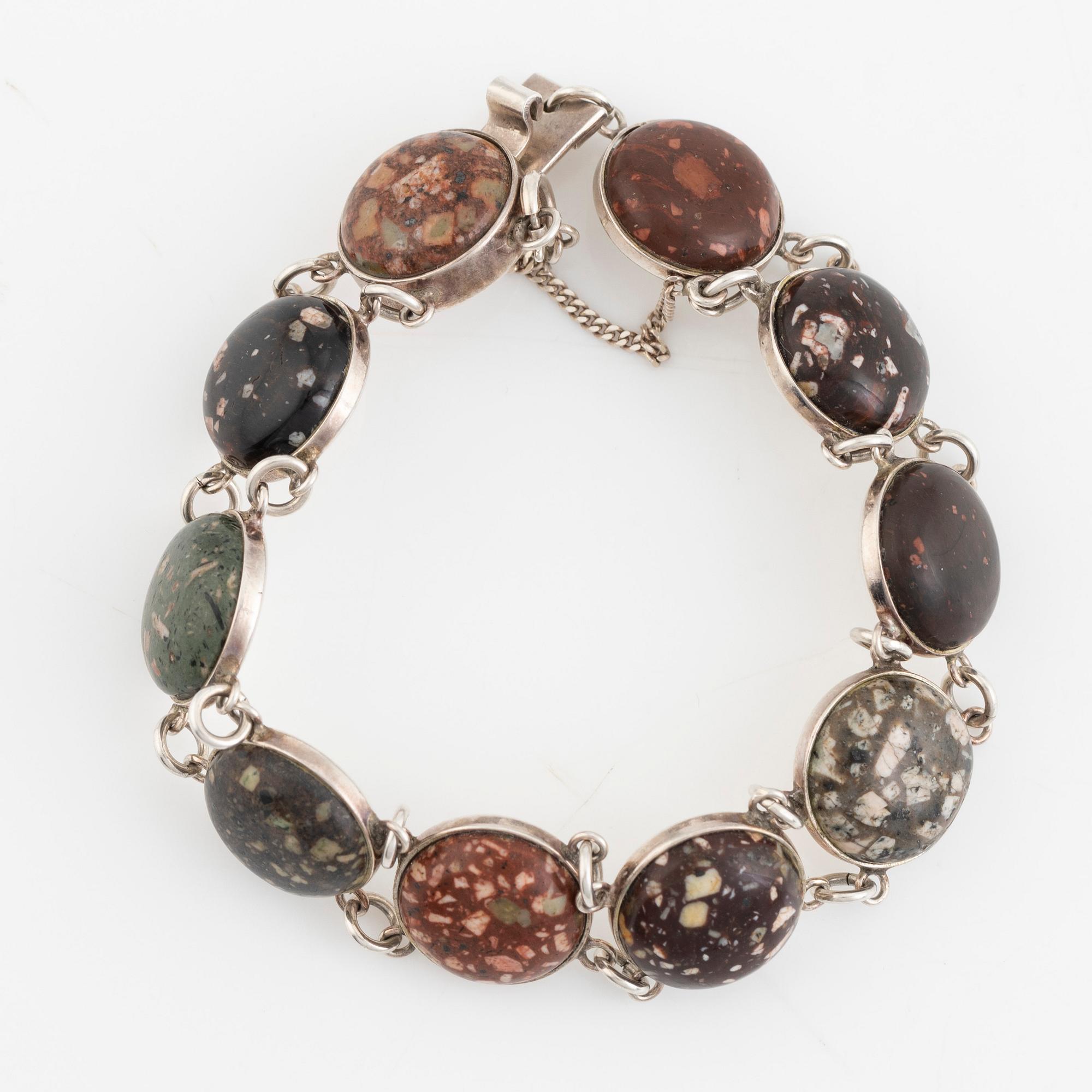Armband,  silver med porfyr.