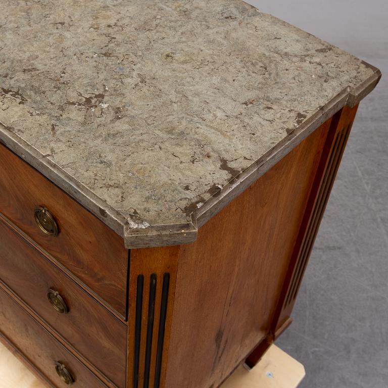 A late 19th century gustavian style chest of drawers.