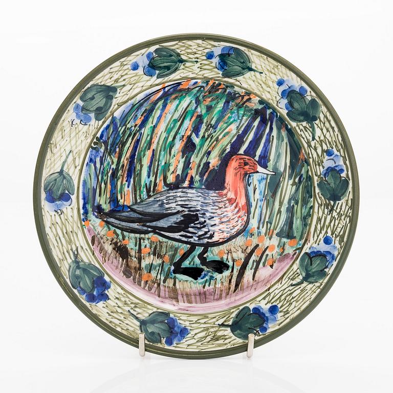 Dorrit von Fieandt, a unique porcelain 'Hubertus' plate, signed DF.