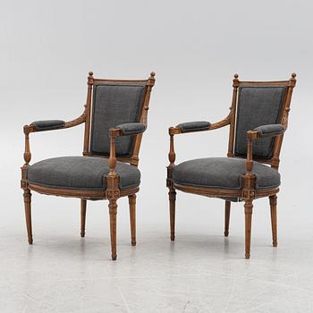 A Pair of Louis XVI-Style Armchairs, 20th Century.