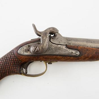 A Swedish 1850 cavalry pattern percussion pistol.