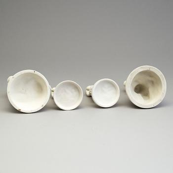 FOUR PARIAN GROUPS, Gustafsberg, early 20th century.