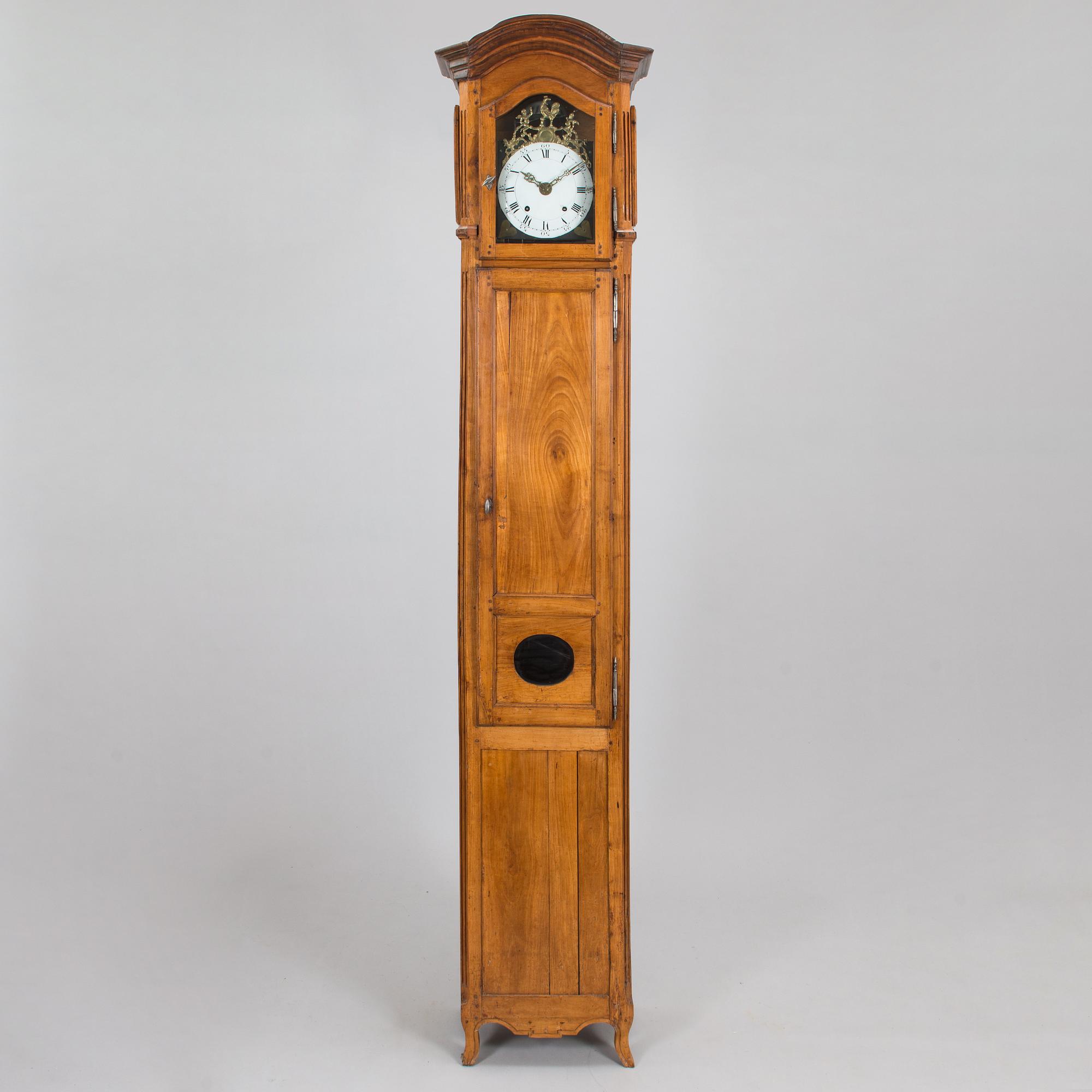 A French mid 18th century Louis XV longcase clock.