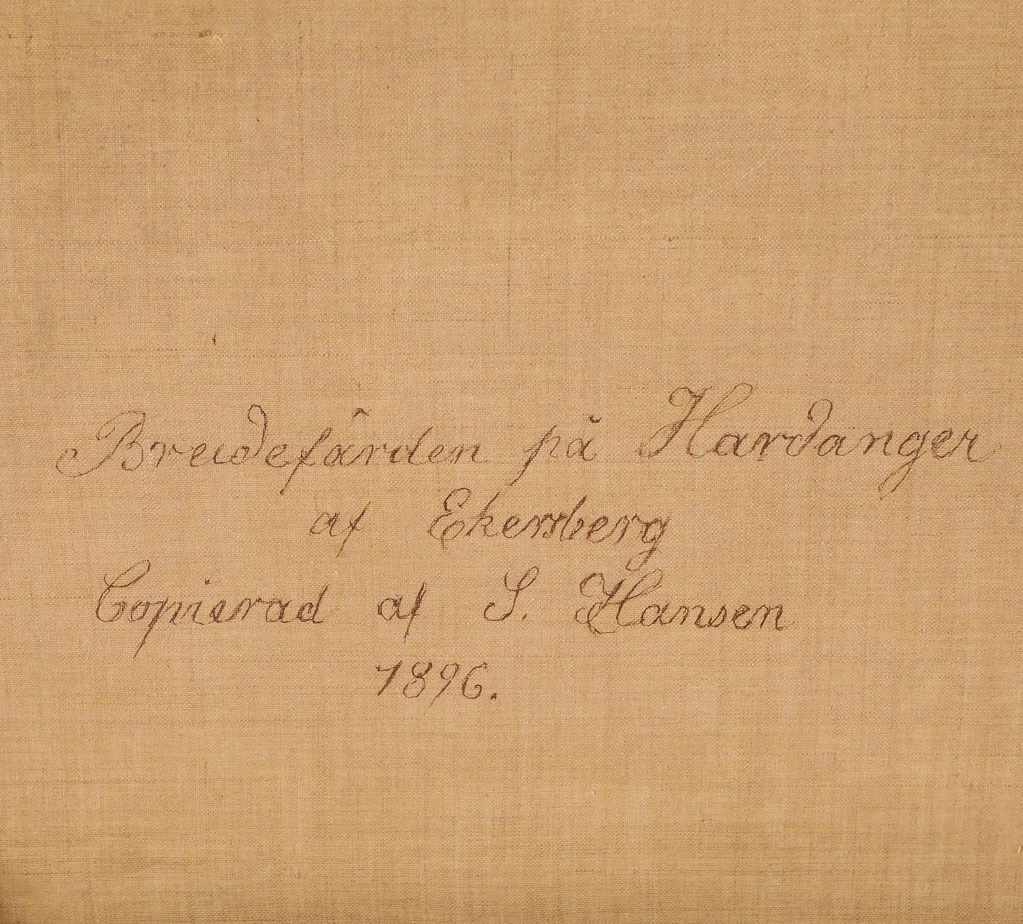 OKÄND KONSTNÄR, olja på duk, otydligt signerad, 1896.