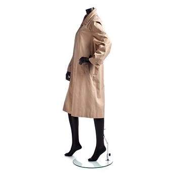 BURBERRY, a beige cotton blend coat.