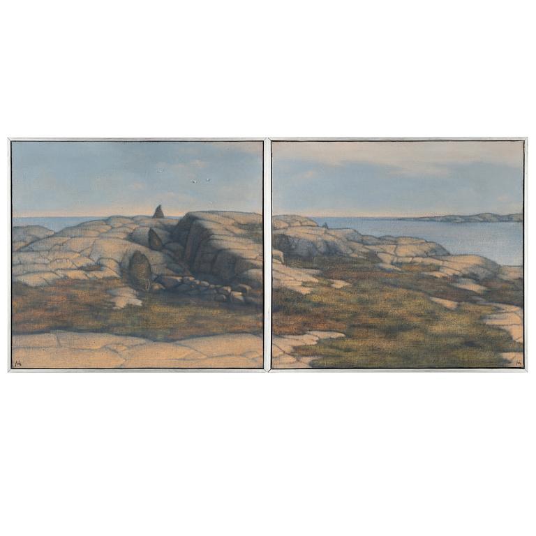 Peter Frie, Västkustklippor, diptyk.