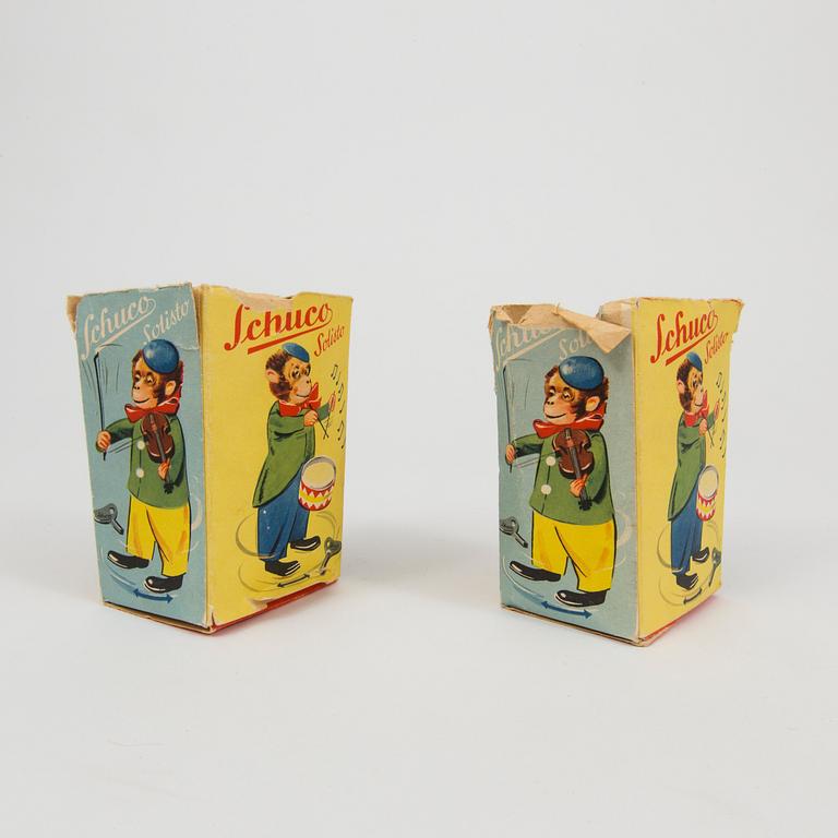 Three Schuco clowns Germany 1950s.