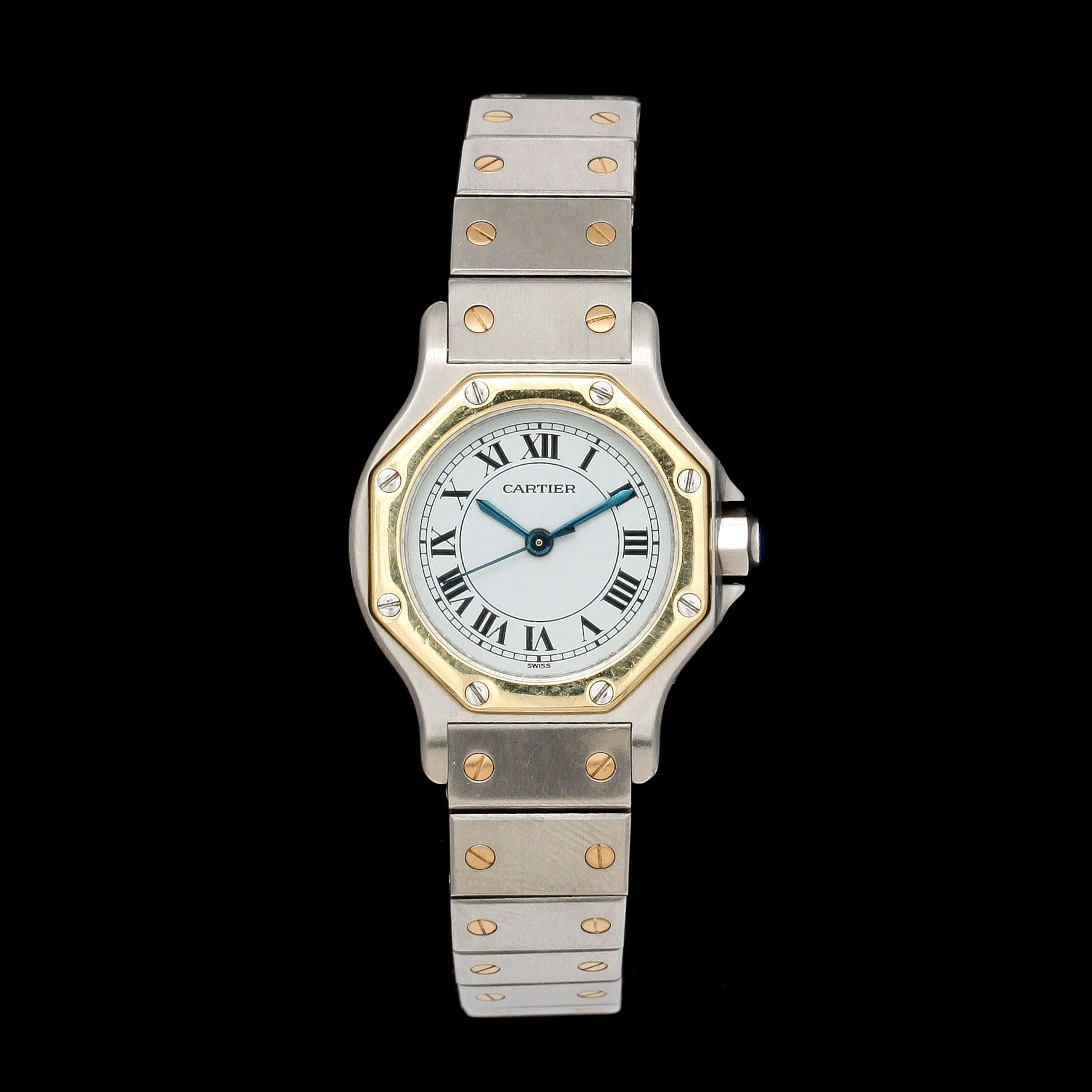 ARMBANDSUR, Cartier, Santos, stål och guld.
