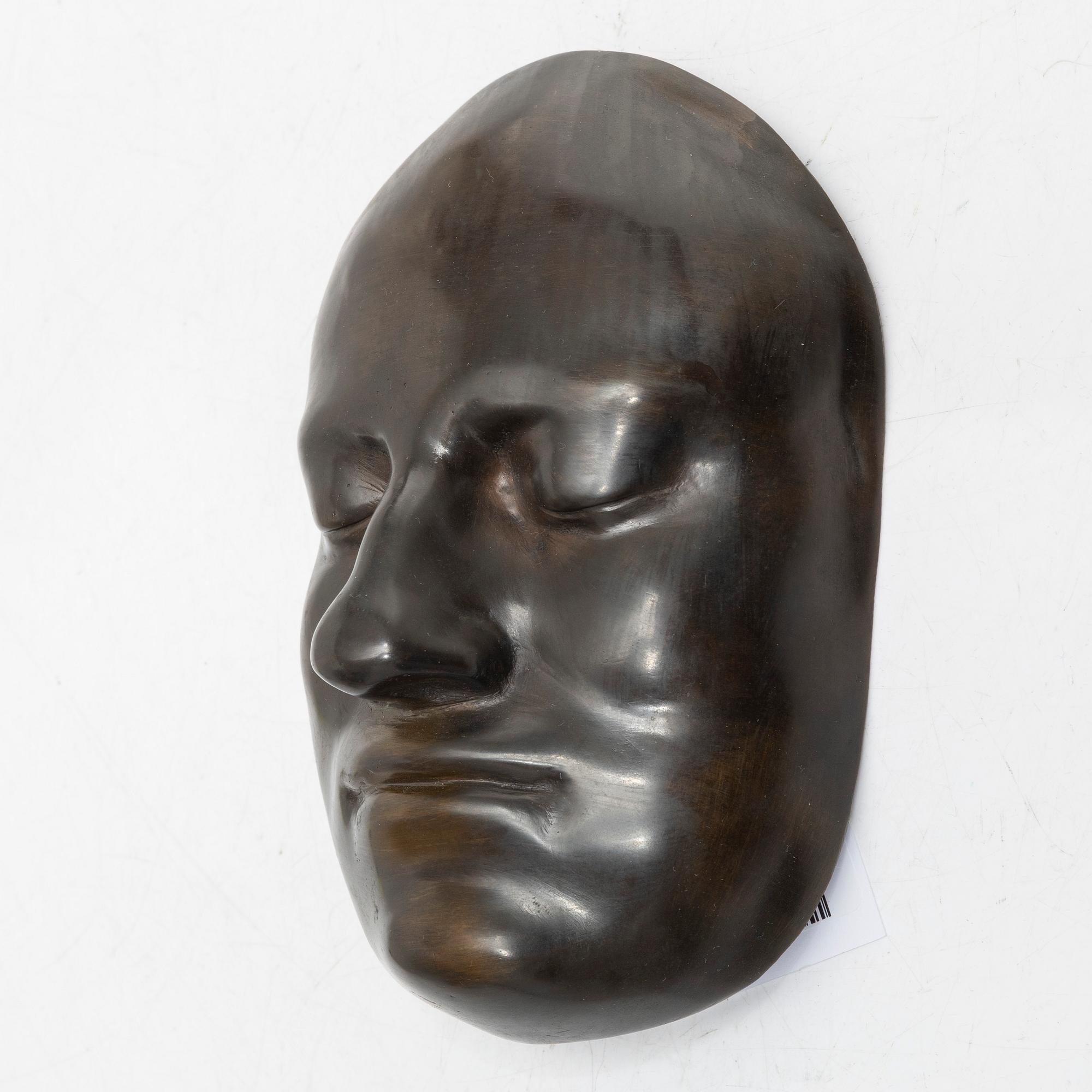 Karl XII:s dödsmask, brons, troligen Finspångs bruk, 1900-tal.
