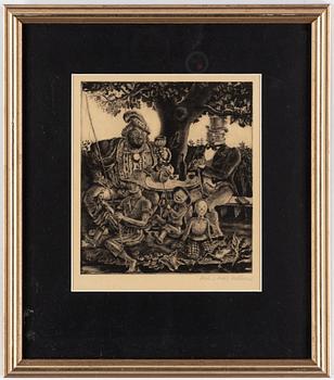 BERTIL BULL HEDLUND, etchings, 10, signed.