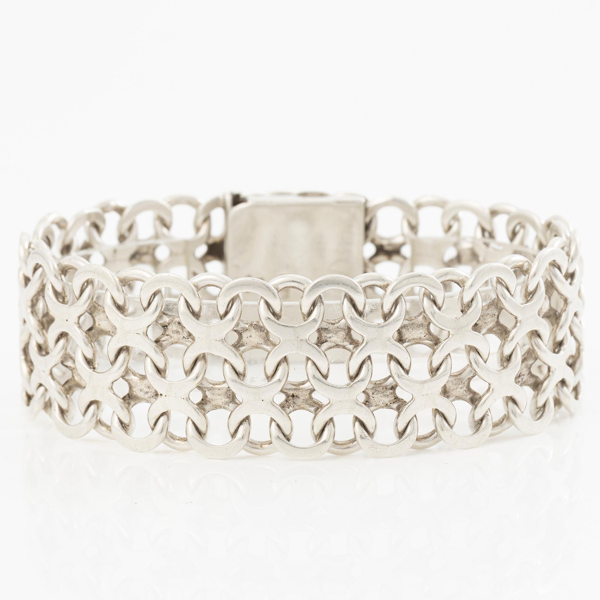 Armband, silver, x-länk.