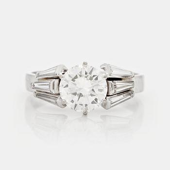 A RING set with a brilliant-cut diamond.