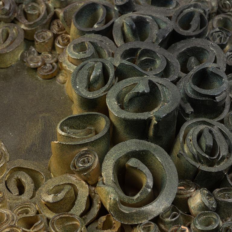 Vivi Calissendorff, a stoneware wall relief, signed, 1971.