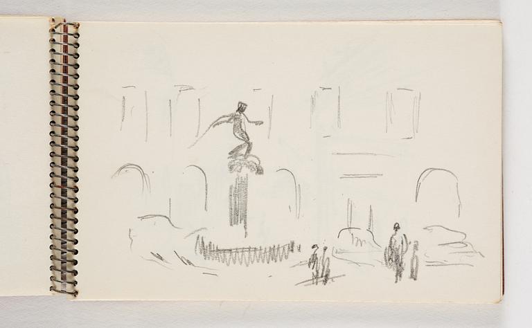 Lotte Laserstein, 10 små skissblock med teckningar.