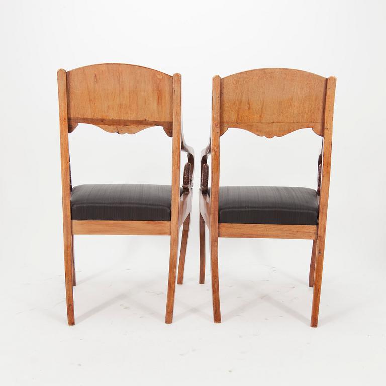 KARMSTOLAR, ett par, biedermeier, Ryssland 1800-talets mitt.