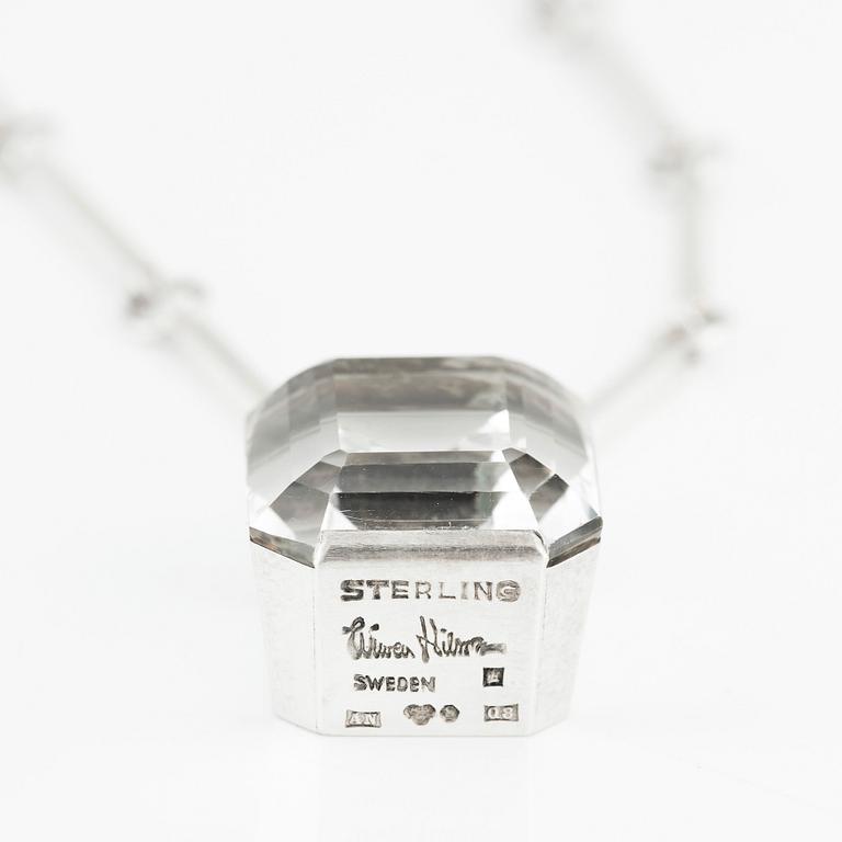 Wiwen Nilsson, a rock crystal and sterling silver necklace and pendant, Lund Sweden 1942.