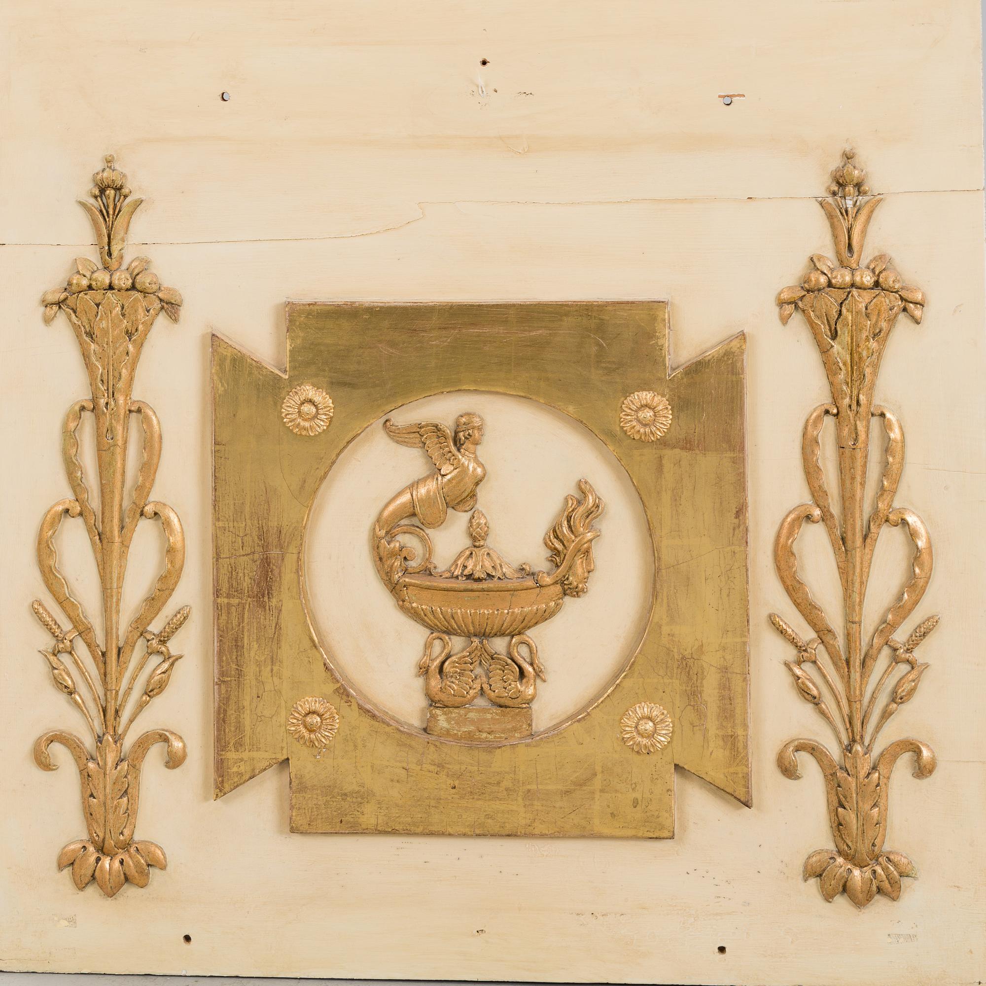 A pair of Empire 19th century panels for console tables, attributed to Petter Gustaf Bylander.